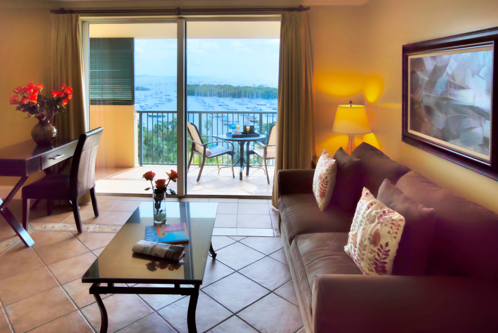 Our Deluxe One or Two Bedroom Suites welcome guests in style featuring rich hardwood furnishings; breathtaking views of Sailboat & Biscayne Bay and every modern convenience & amenity.    The  “Boutique” nature of the Mutiny Hotel makes it the ideal setting for those looking to avoid the hectic pace of a larger hotel.  Our team will ensure every request is fulfilled with attentive, service.