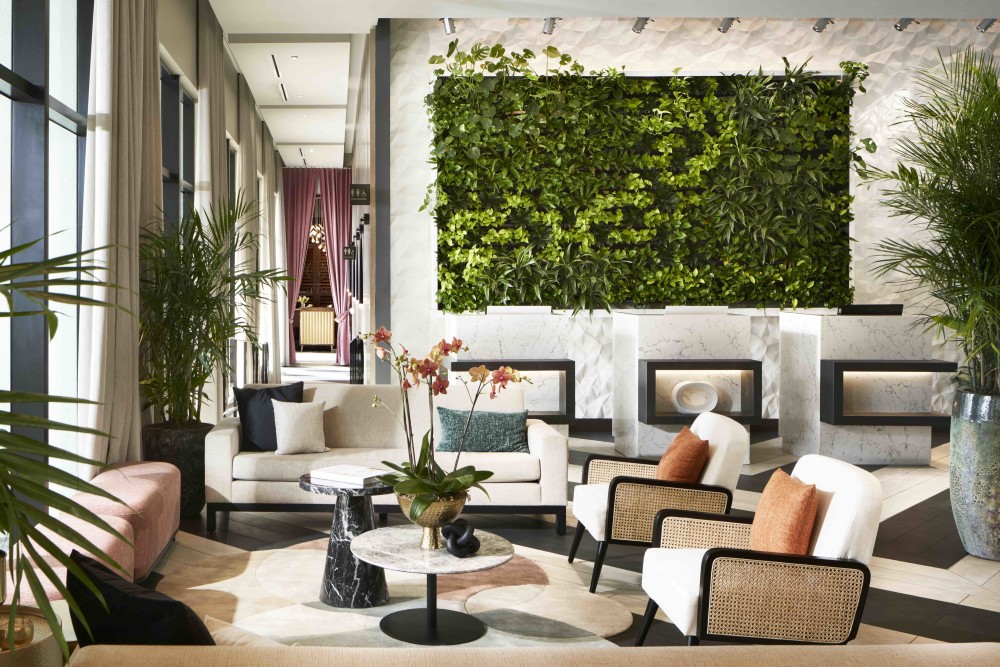 Lobby seating area.