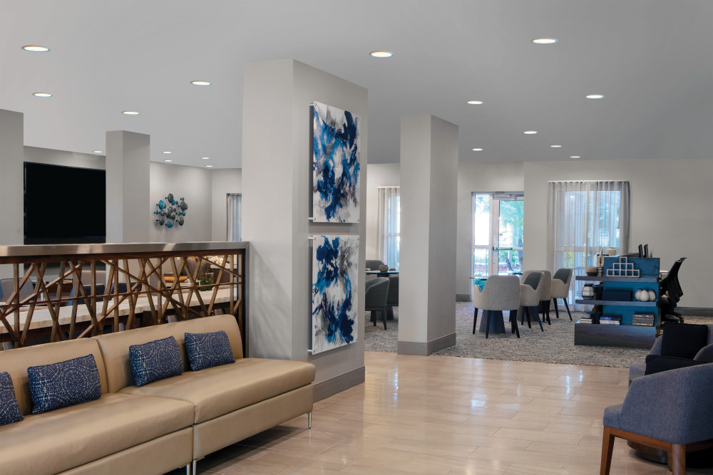 Our lobby is a welcoming space and features a variety of comfortable seating areas.
