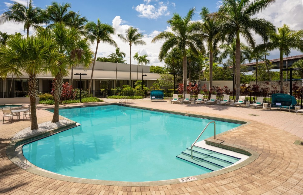 Sparkling outdoor pool