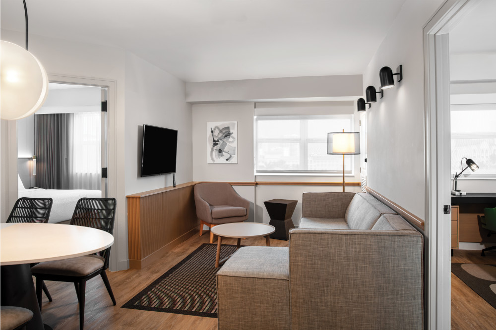 Enjoy the luxury of a Two Bedroom Suite! You'll love having two cozy bedrooms, two sparkling bathrooms, and a large living and dining area to relax and entertain. It's the perfect choice for your stay!