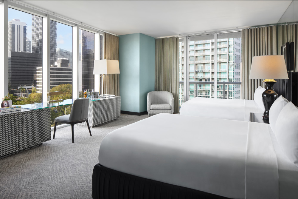 Sprawl out in 630 square feet of luxury in the Mega Room complete with a private balcony for amazing city views.