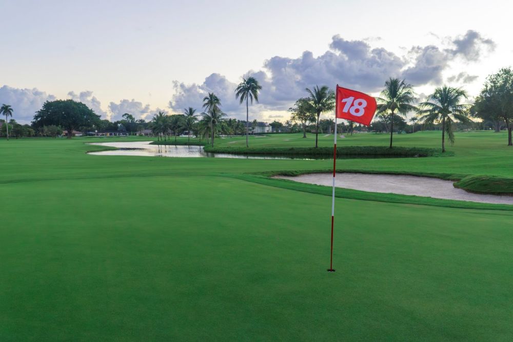 The newly redesigned Miami Lakes Golf Club features wide fairways and ample water, making it a fun /challenging course for golfers of all skill levels