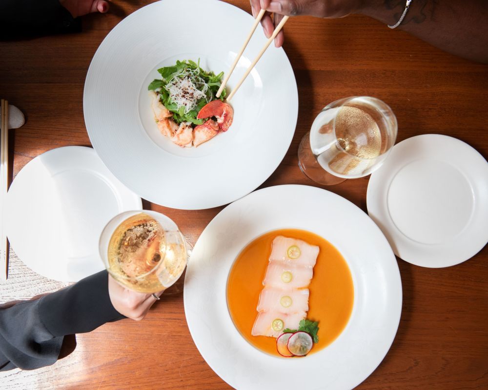 Yellowtail Jalapeno and Lobster Arugula Salad