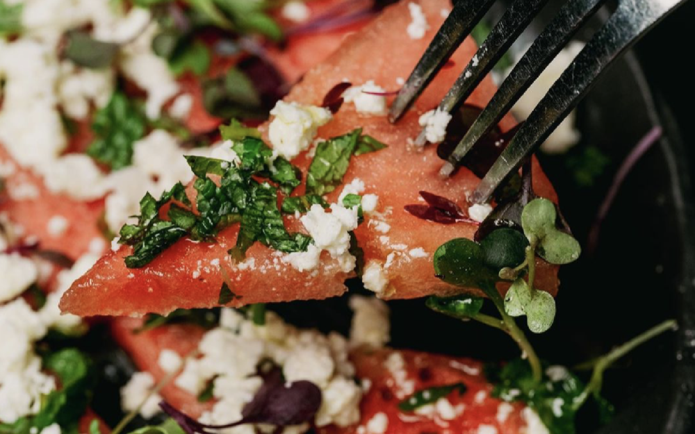 Feta cheese, mint
