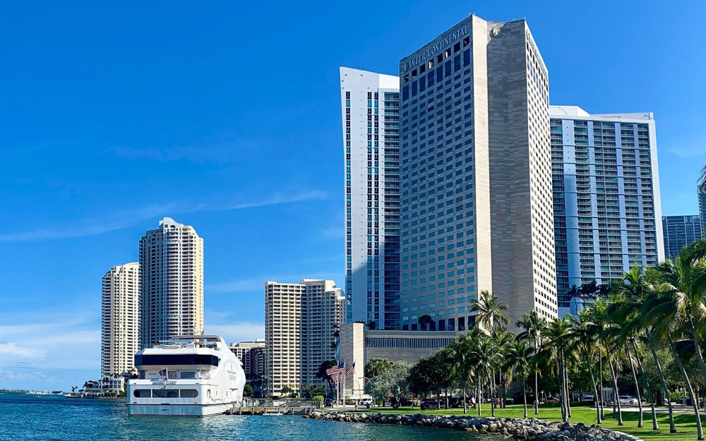 North facing facade of the InterContinental Miami