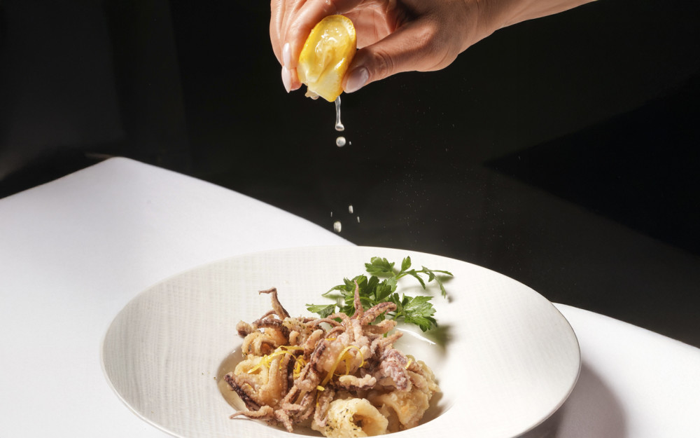 Fresh and tender Rhode Island calamari, lightly fried