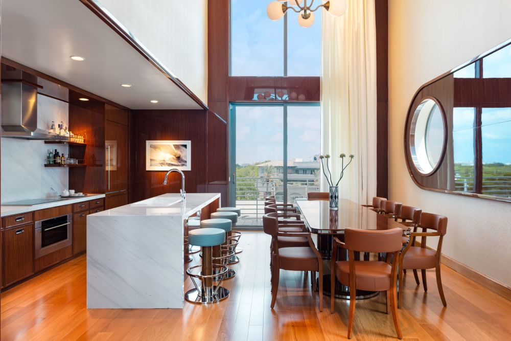 Experience the elegant comfort of the Two-Bedroom Presidential Suite at 1400 square feet with views of both Biscayne Bay and City Views.
