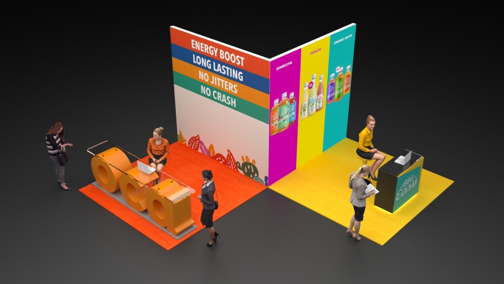 A 10 x 20 booth, which measures 10 feet by 20 feet (or approximately 3 meters by 6 meters), is a popular size for trade show exhibits