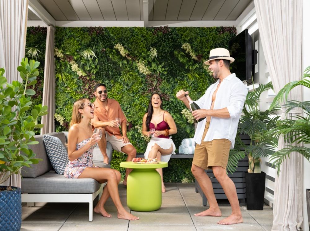 Unwind in style with our newly refreshed cabanas, offering a chic and comfortable retreat steps from the waterfront.