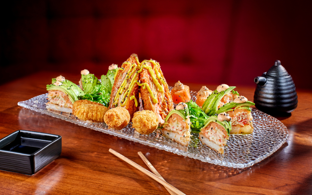 Sushi Pizza, Coquitos Crunch, Asian Crunch, Croquettes