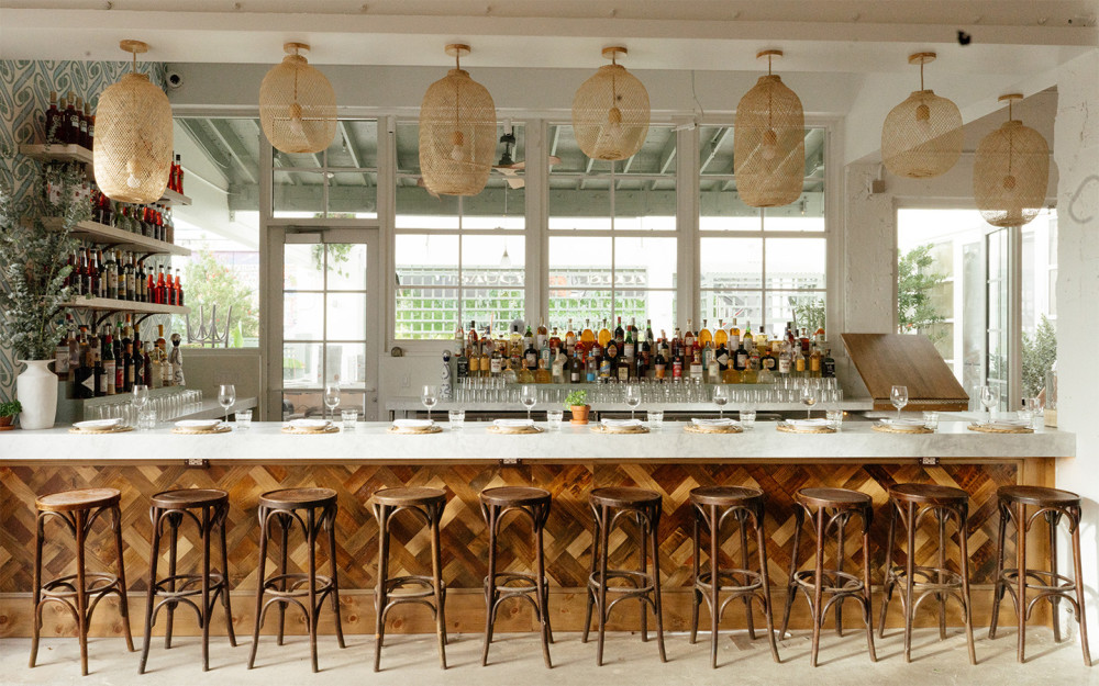 Indoor bar seating at Rosemary's