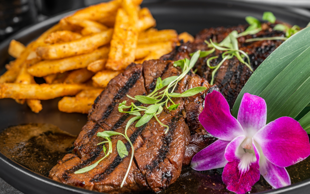 Dinner Menu Entrée, Steak and Fries