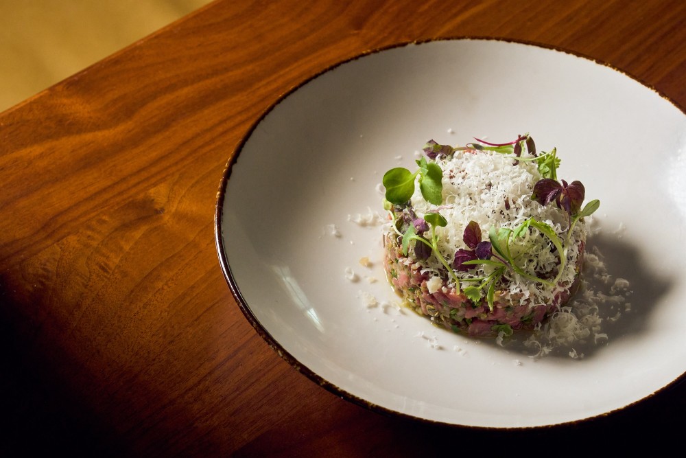 Red Onion Jam, Cornichon Mix, Parmigiano Reggiano