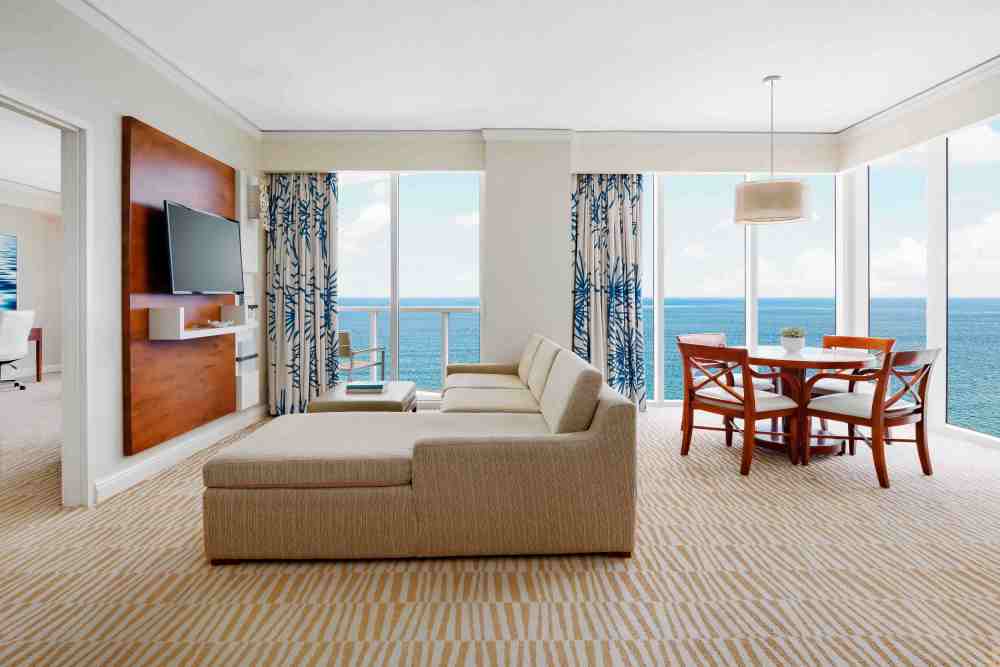 One bedroom apartment ocean front view