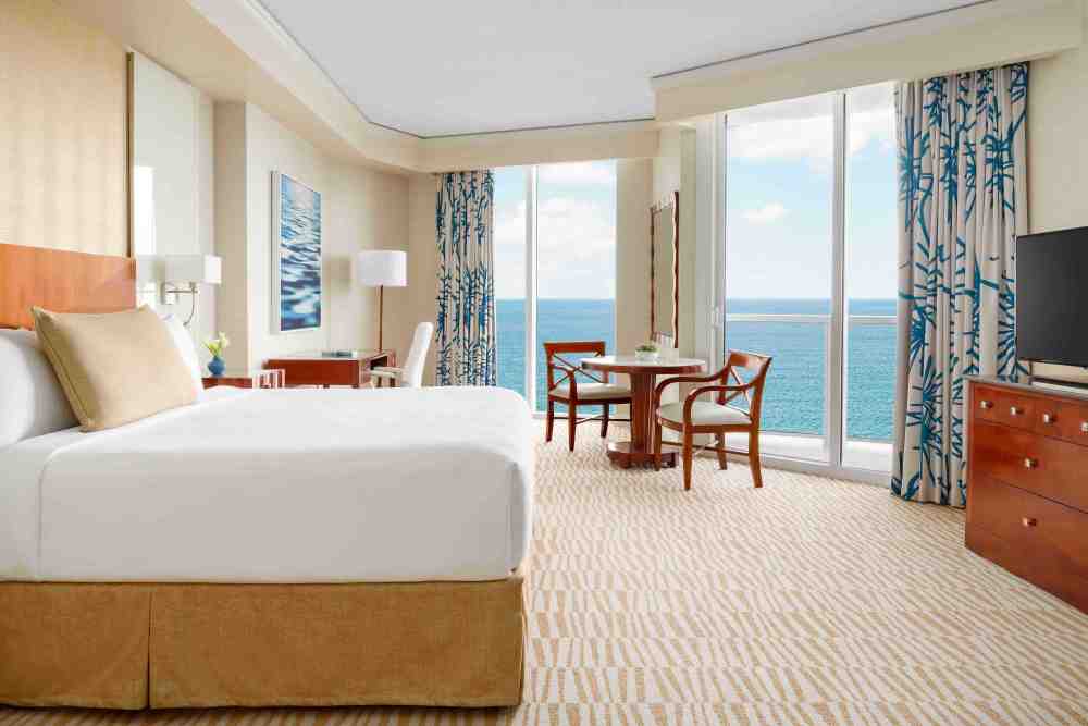 One bedroom apartment ocean front view bedroom
