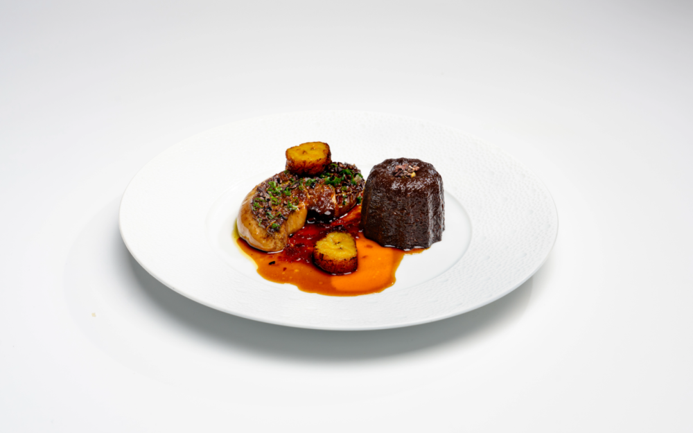 Foie Gras- Pan seared foie gras, plantain Canale, temptation caramel