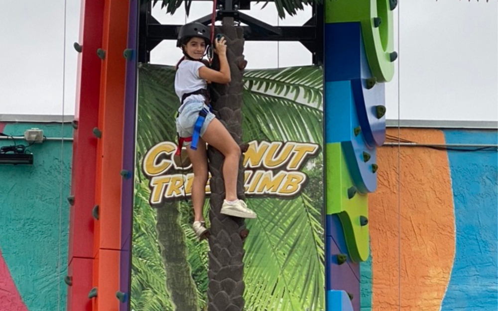 Dreaming of free climbing? Maybe start in the harnessed safety of our rock climbing wall.