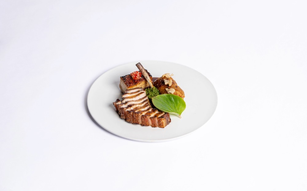 porcelet, clam pastel de arroz, anticucho marinade