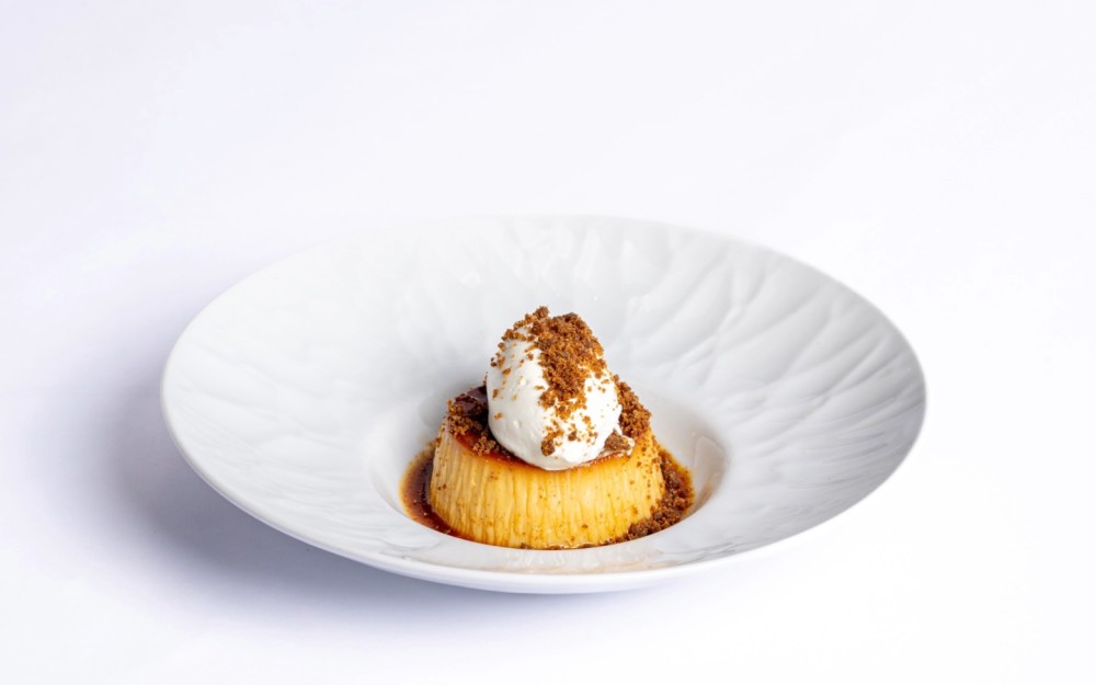 candy cap mushroom, sambuca crema, coffee crumble