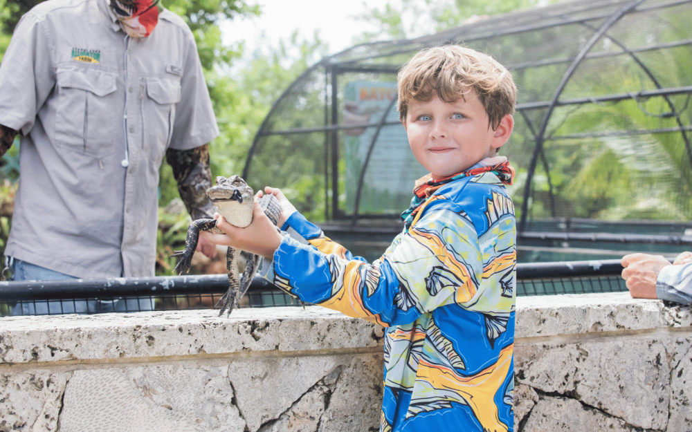 Get up close and personal with baby alligators in our interactive Alligator Encounter. Hold a young gator, and learn about their development.