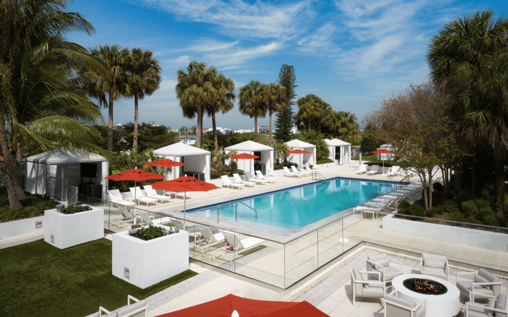 Overhead Shot of Rooftop Pool