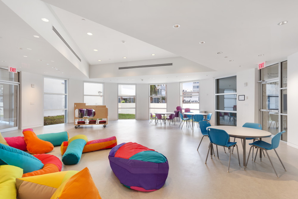 View of the new Rotunda Classroom at The Bass Creativity Center. Photography by Zachary Balber. Courtesy of The Bass, Miami Beach.