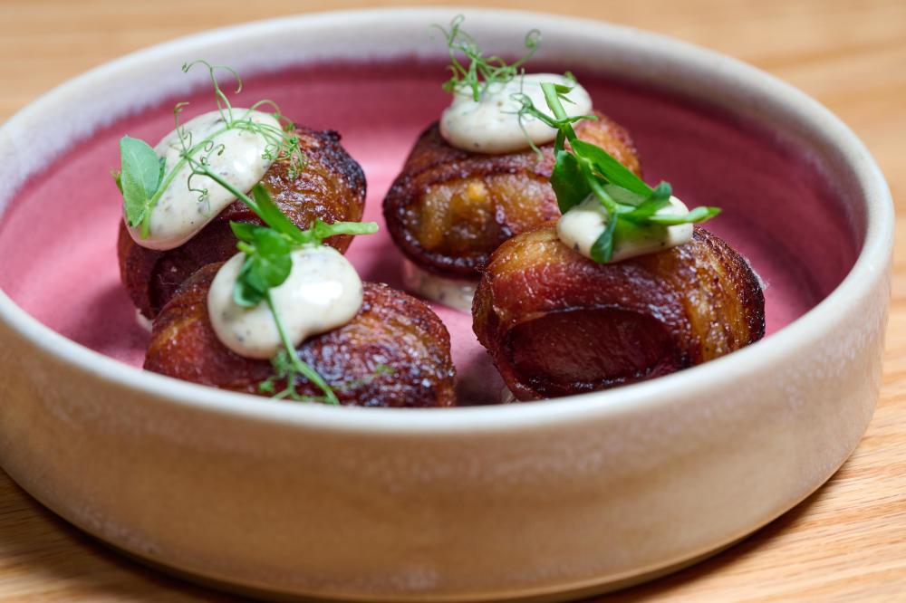 Goat cheese stuffed dates