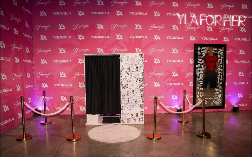 This is a custom branded Photo Booth Enclosure built for fashion company, YoungLA out of California.