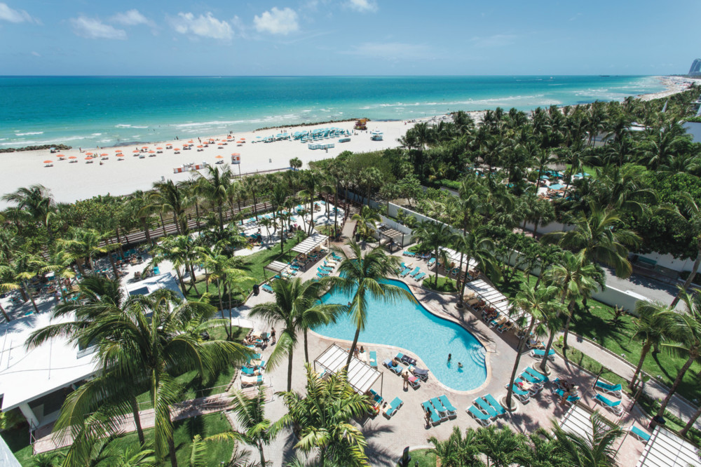 Aerial view of terrace and swimming pool area