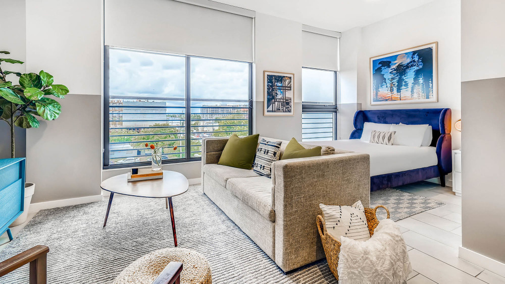 At Sentral Wynwood—you’ll enjoy spacious, turn-key apartment-suites. Luxury amenities include a stunning rooftop pool, fitness center, rooftop lounge.