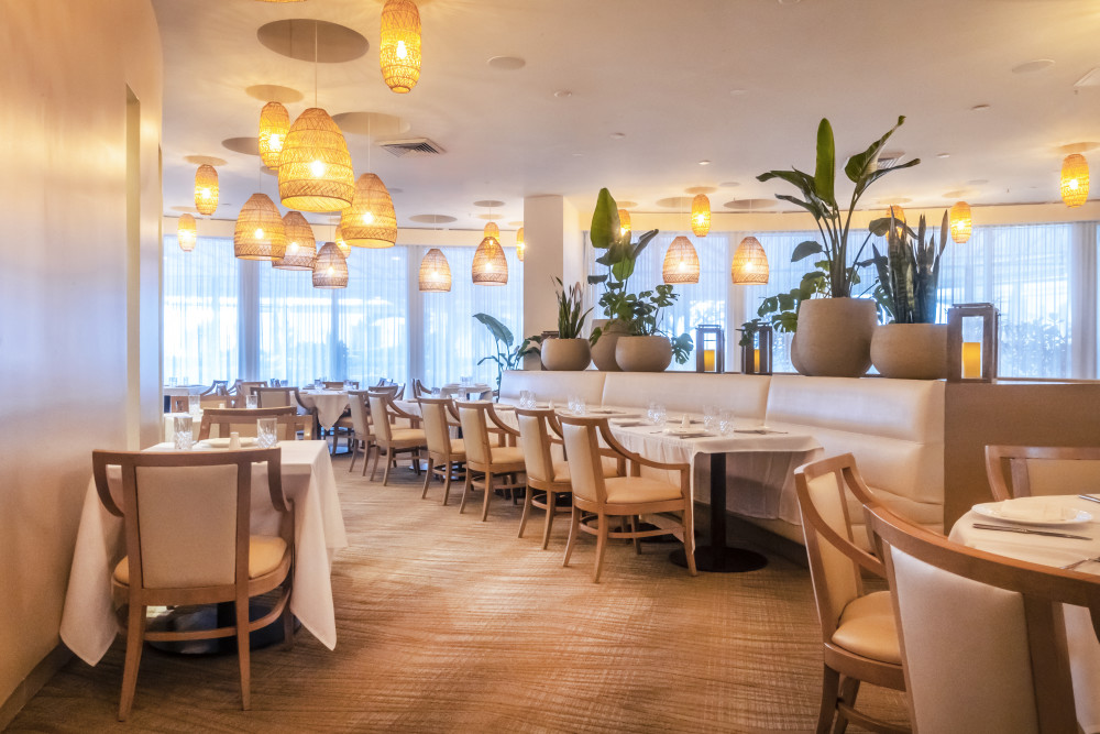 Indoor seating at Azzurro Italian Restaurant & Bar.