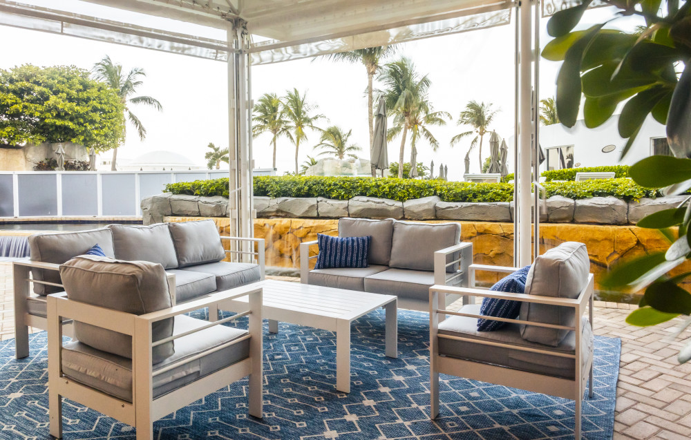 Outdoor Lounge at Azzurro Italian Restaurant & Bar.