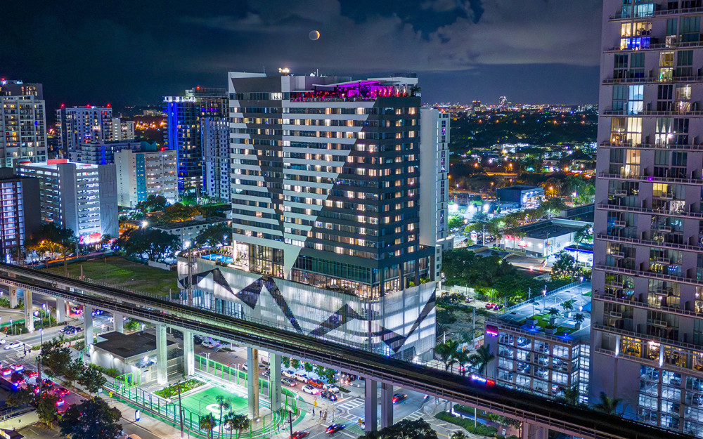 Brickell city skyline from the rooftop