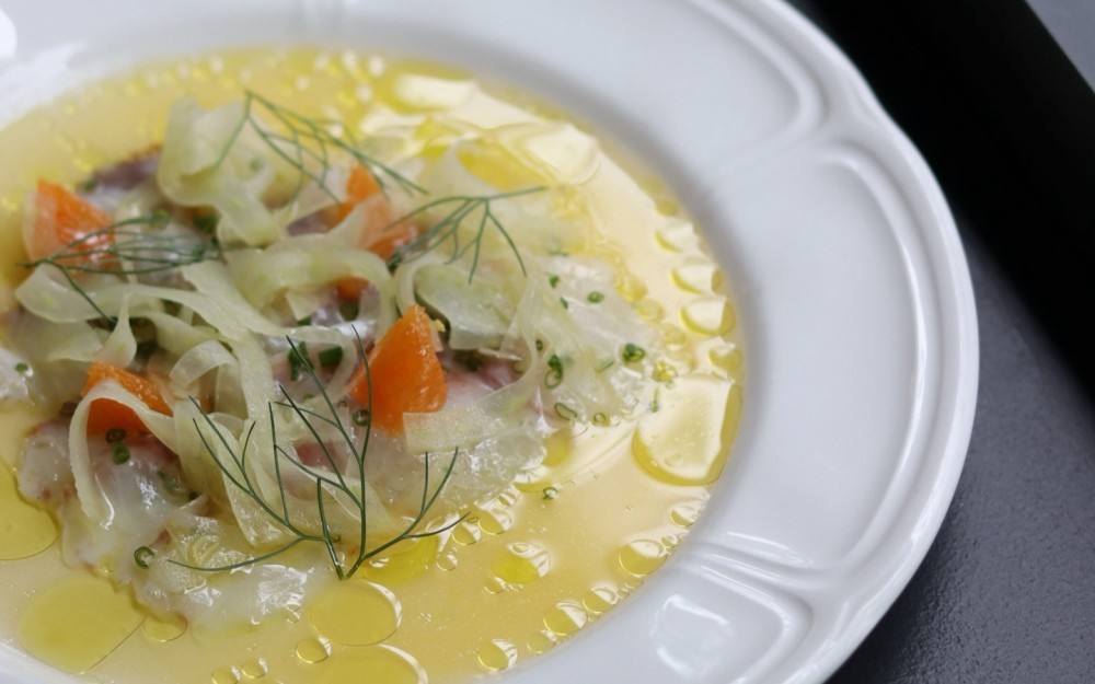 Sea Bream, Sauce Vert, Cara Cara Orange, Fennel, Citron
