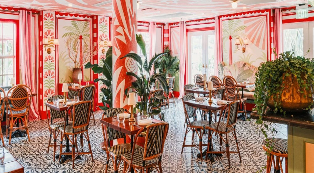 Our lively, bright dining room.