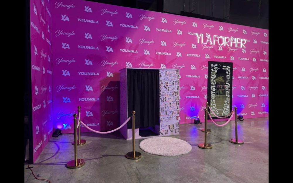 This is a custom branded Photo Booth Enclosure built for fashion company, YoungLA out of California.