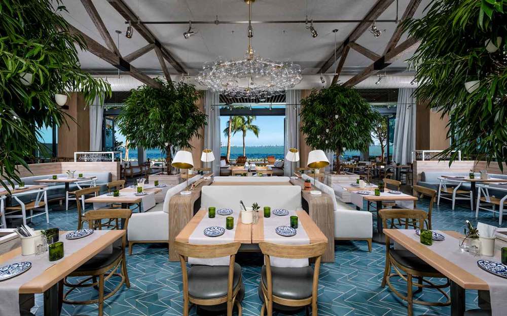 This is the view when you enter the restaurant. You can see the water in the distance...