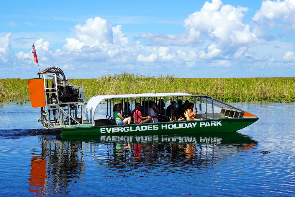Airboat tours at Everglades Holiday Park, built for speed and smooth rides across the Everglades.