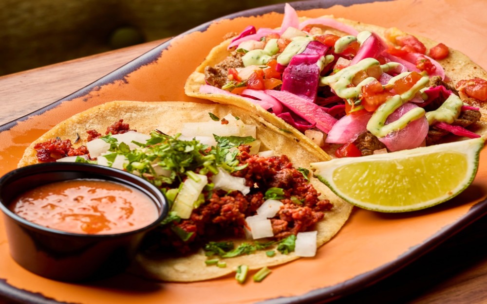 Grouper taco and Chorizo taco