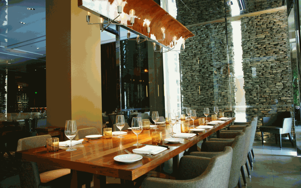 The Glass Box Private seating area is perfect for intimate gatherings of up to 16 guests.