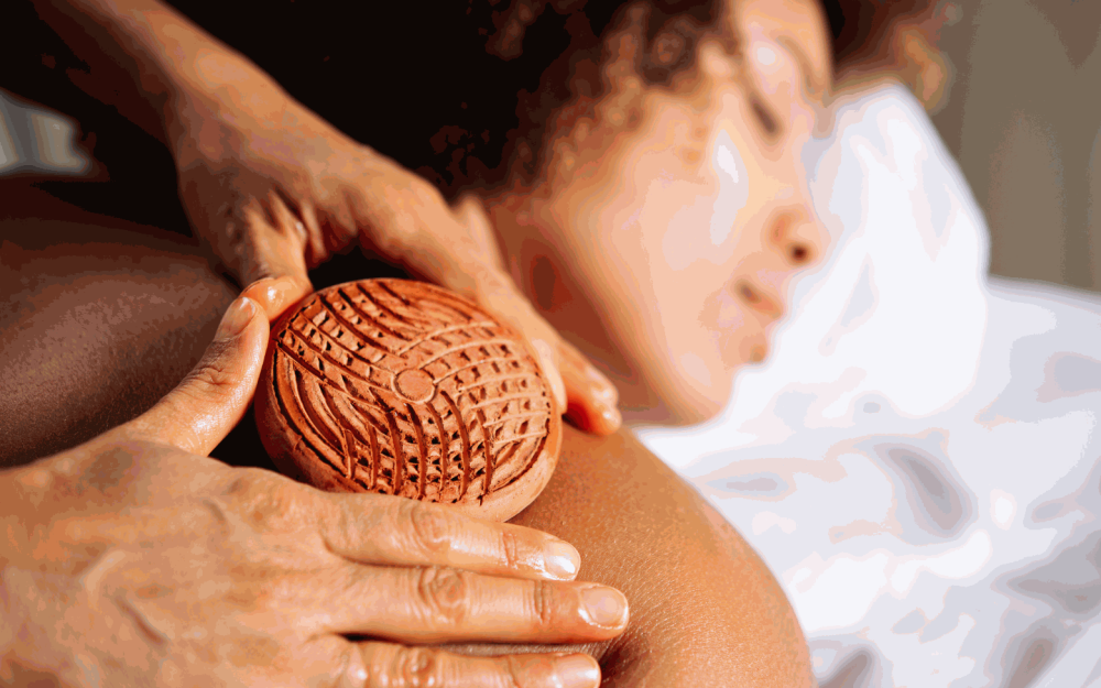 Revitalize with the detox treatment: sound bowl healing, dry brushing, lymphatic drainage, and cocooned infrared therapy for total rejuvenation.