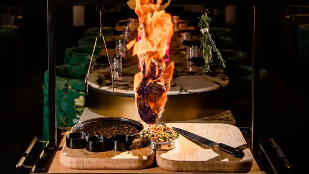Flaming Australian Wagyu Tomahawk