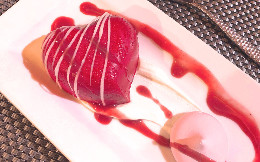 Chocolate red heart dessert