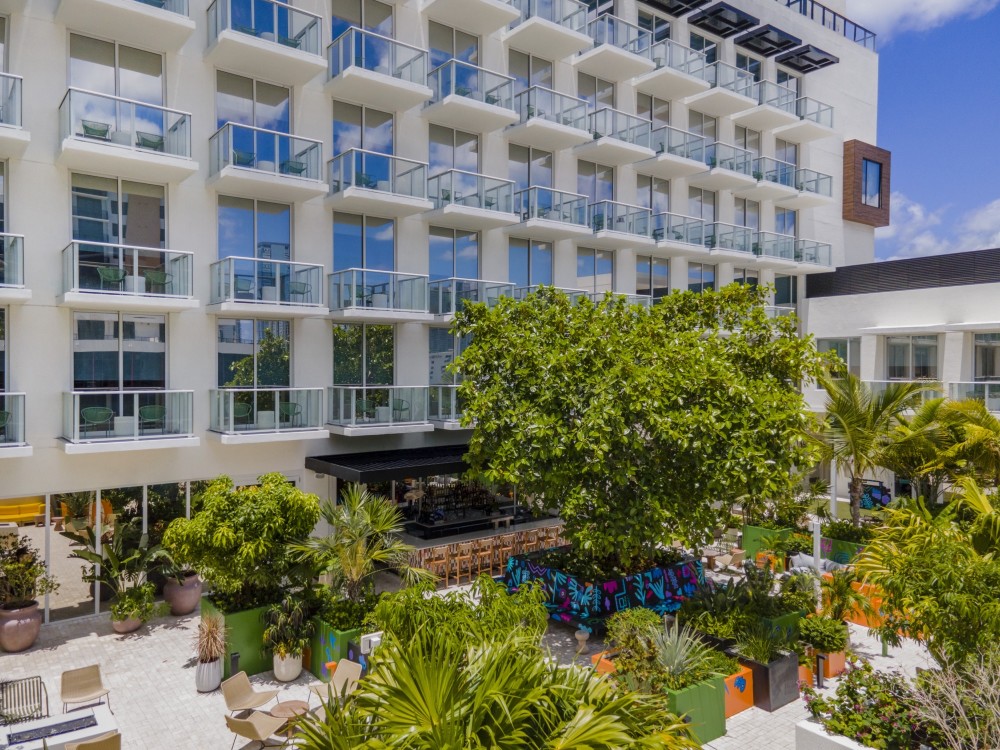 Higher Ground's Courtyard and Outdoor Bar