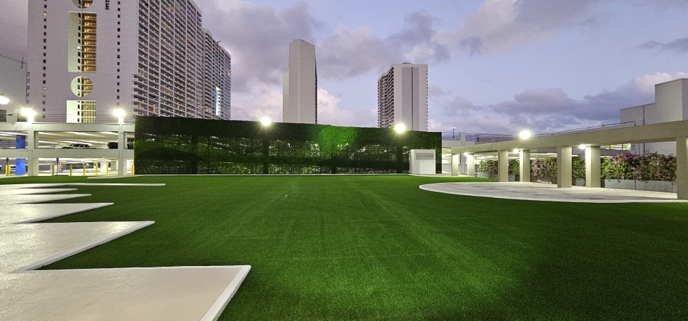 Experience the fresh appeal of our refurbished meeting space nestled amidst lush greenery.