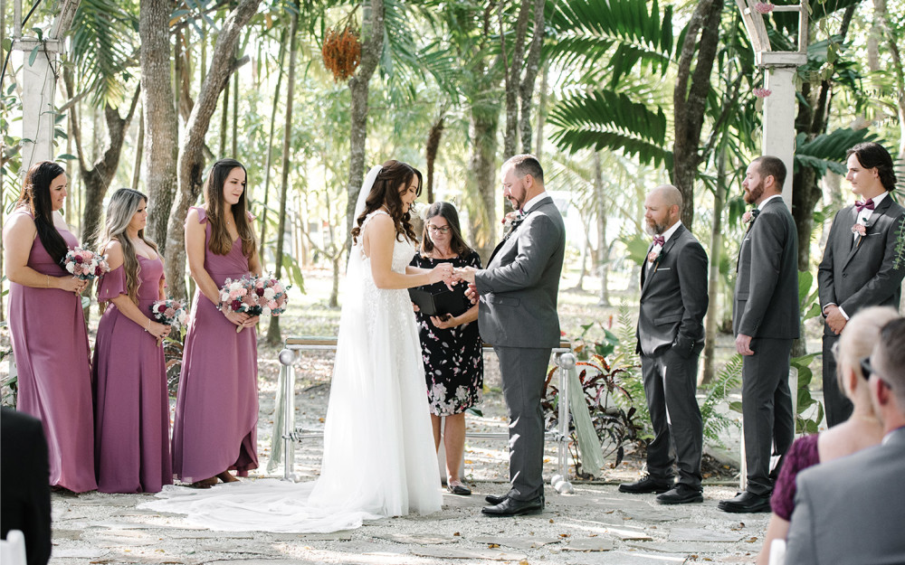Tropical Luxe wedding venue. Our meticulously landscaped garden boasts a variety of inspiring spaces, each curated to enhance the ambiance of your event.