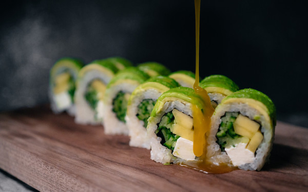 sushi de peixe de papel
