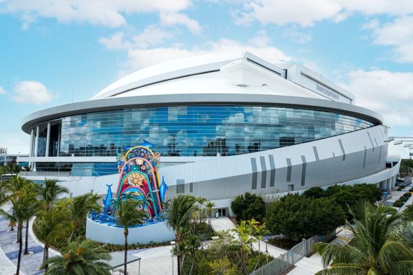 loanDepot park – a 37,000-seat retractable-roof stadium home to the Miami Marlins.