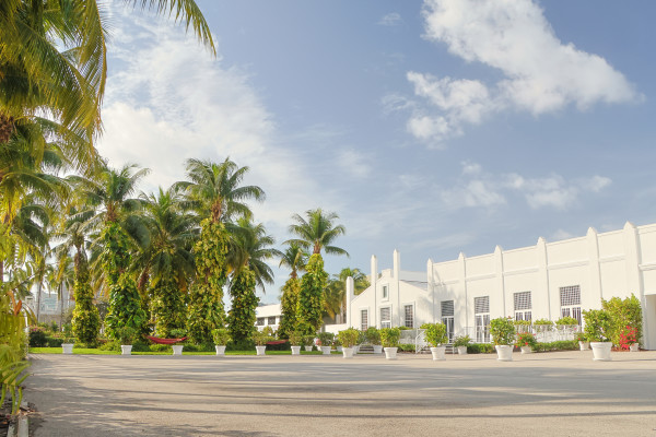 Front of the East Building and Garden
